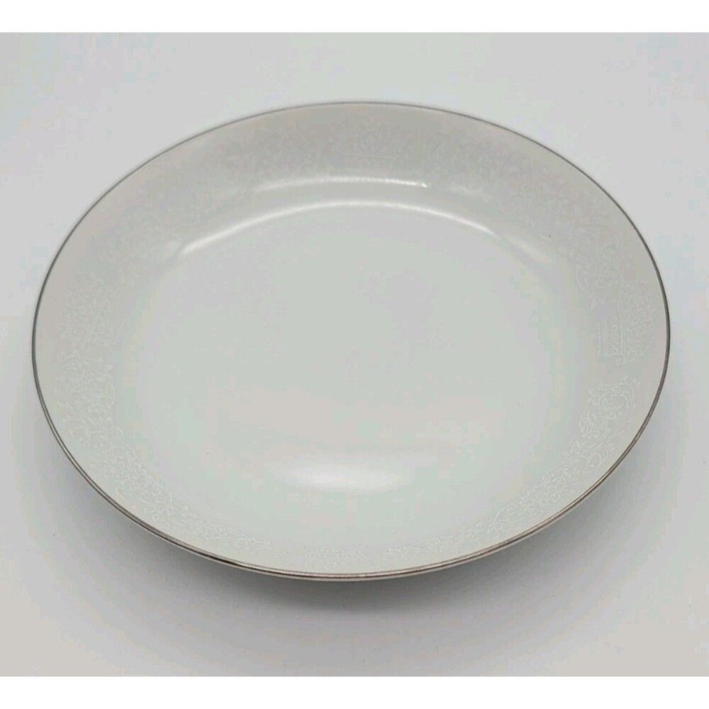 RJZS Fine China Elegant Lace Soup Bowl Japan Platinum Rim